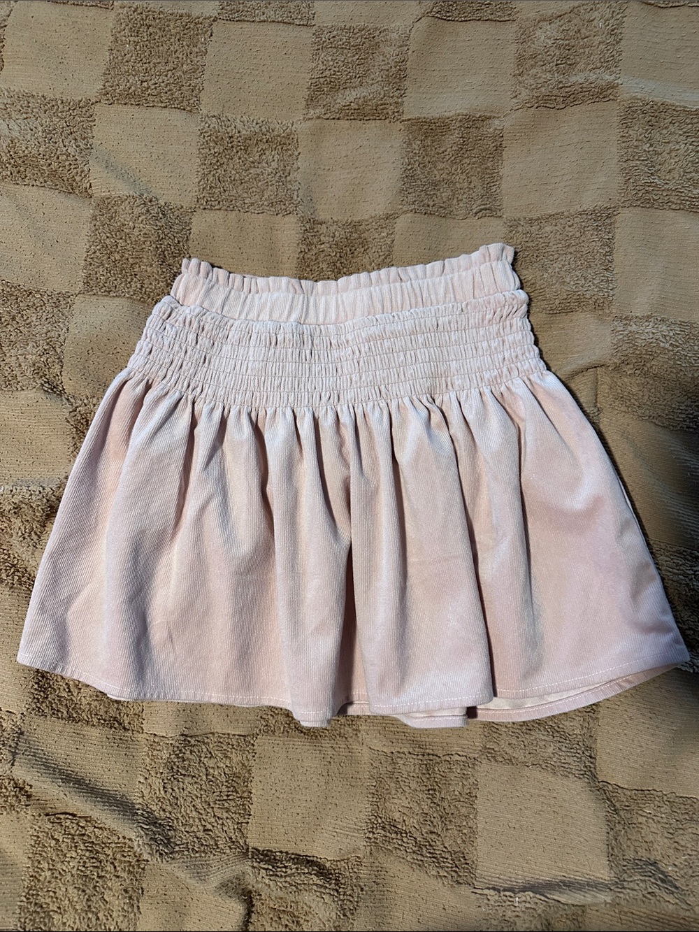 GB girls Light Pink Smocked Waist Skirt